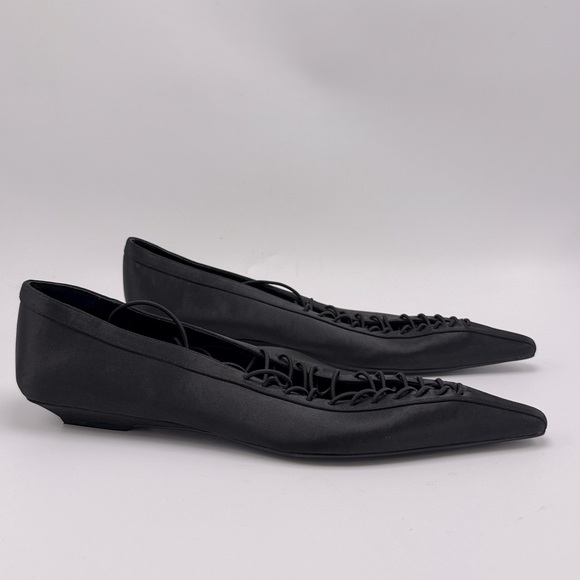 Free People x Jeffrey Campbell Alston Lace-Up Flats black size 9.5 witchy witch - Picture 2 of 7